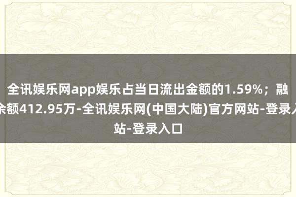 全讯娱乐网app娱乐占当日流出金额的1.59%；融券余额412.95万-全讯娱乐网(中国大陆)官方网站-登录入口