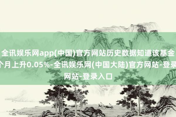 全讯娱乐网app(中国)官方网站历史数据知道该基金近1个月上升0.05%-全讯娱乐网(中国大陆)官方网站-登录入口